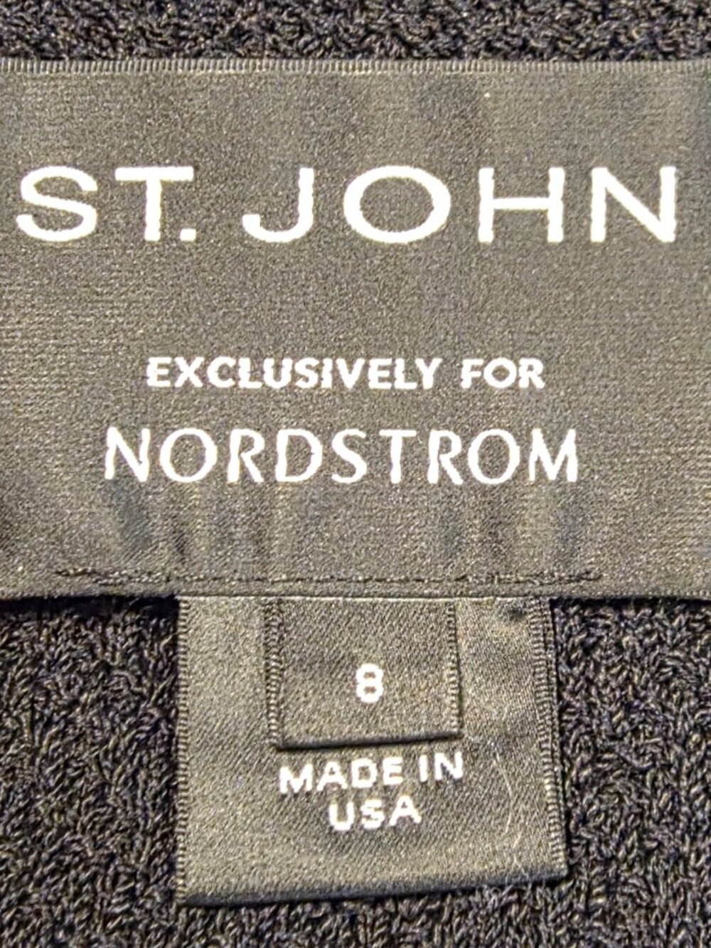 St. John Knit Blazer Size 8 Black One Button Closure - Picture 9 of 10